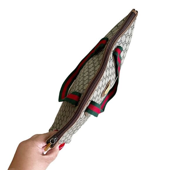 GUCCI Plus Web Sherry Line GG Plus Shoulder Tote Bag PVC Leather - Picture 12 of 16